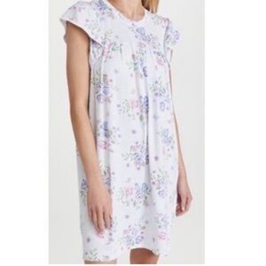 NWT You Say Ruffle Sleeve Sleep Shirt White Cobble Floral Small Pajamas Cottage